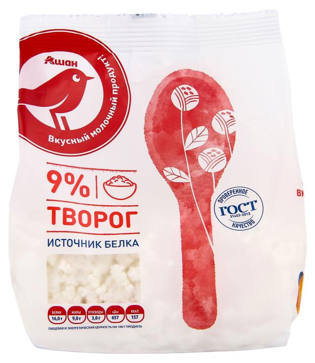 

Творог АШАН Красная птица 9% БЗМЖ, 300 г