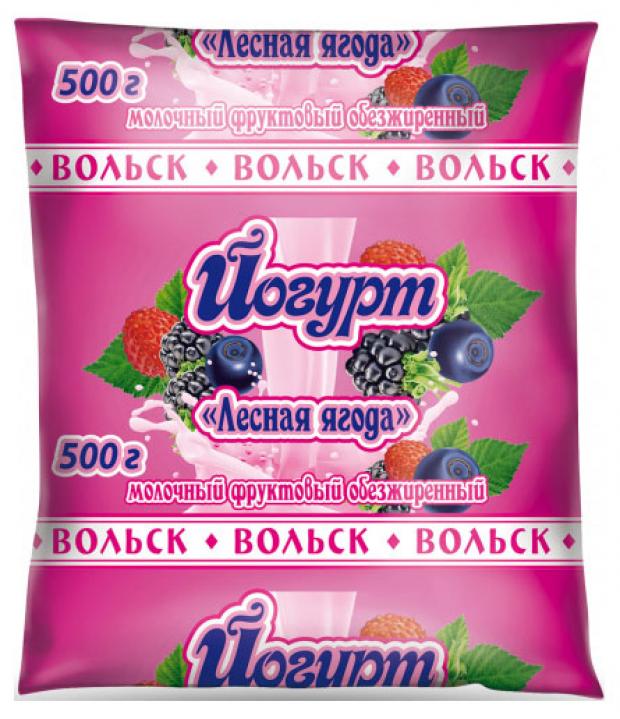 Йогурт Вольск с лесными ягодами обезжиренный БЗМЖ, 500 мл