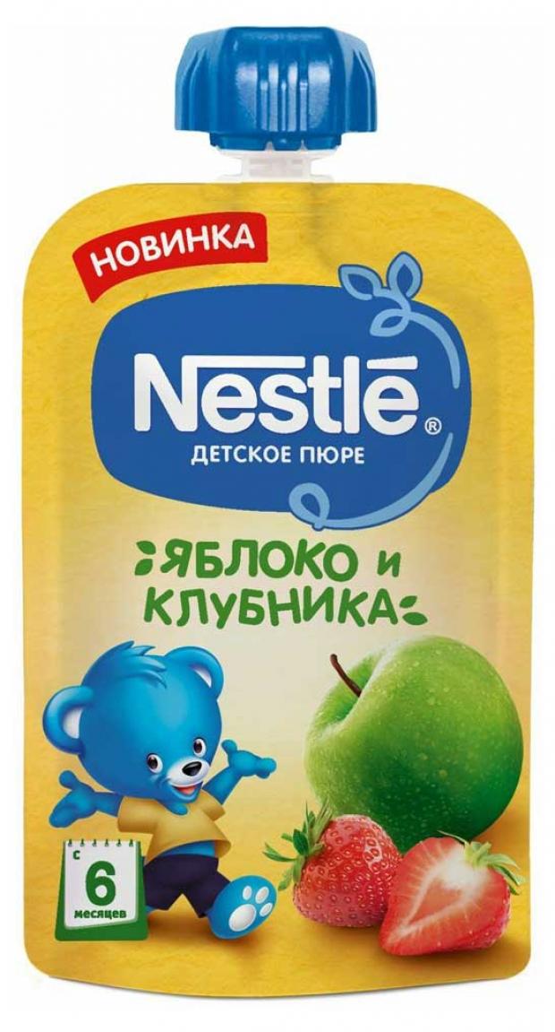 

Пюре Nestle яблоко и клубника с 6 мес., 90 мл