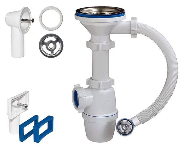 Сифон Orio 3 1/2" с переливом, 40 мм