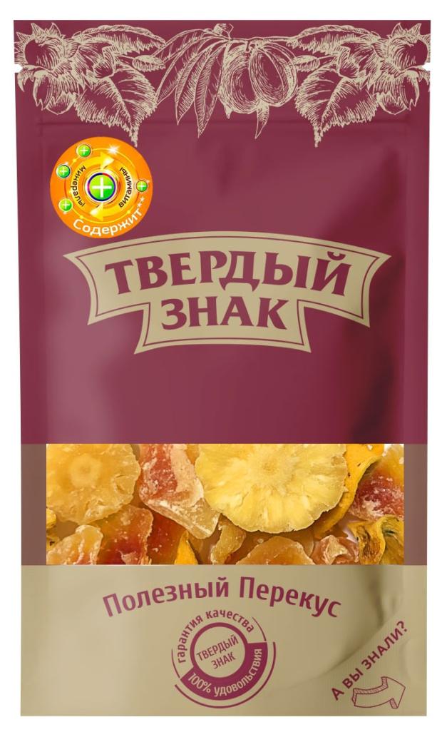 Смесь из сухофруктов и цукатов Твердый знак хурма-ананас-папайя, 100 г